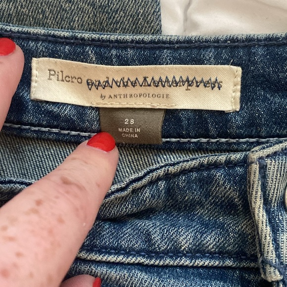 Pilcro and the Letter Press  Anthropologie straight leg crop carpenter style 28 - Picture 2 of 8